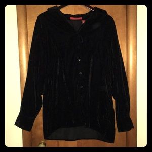 Black Velvet Button-Up